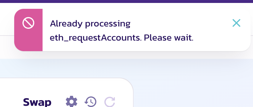 Already processing eth_requestAccounts. Please wait.
